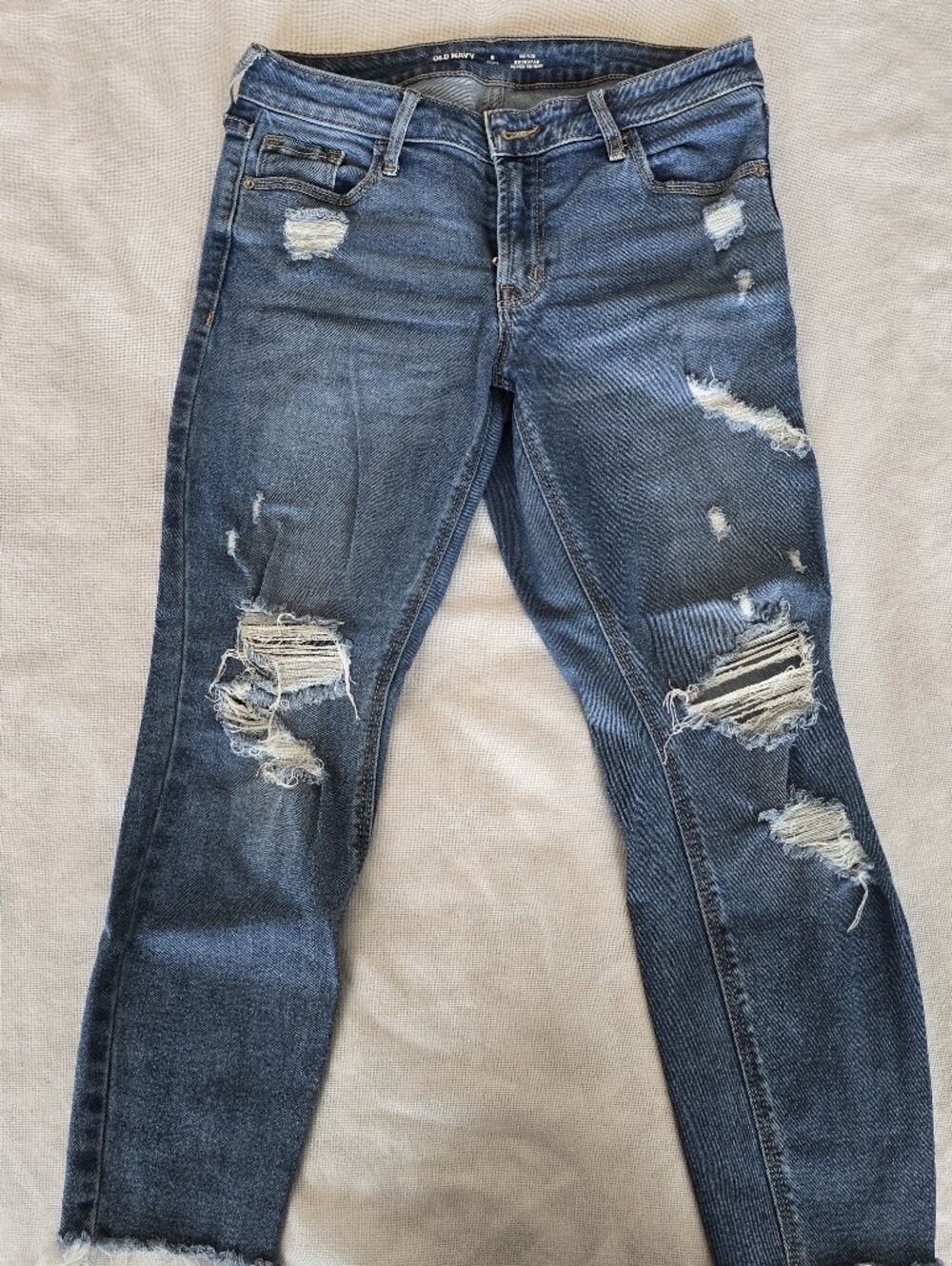 Old Navy Women's Rockstar Distressed Skinny Jeans - Blue